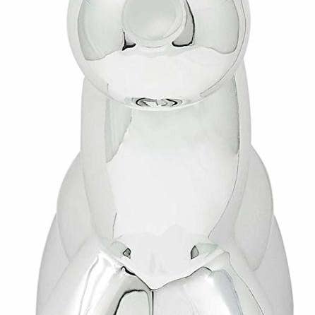 Interior Illusions Plus – wholesale Money/piggy bank – Silver Ceramic Dog Piggy Bank - 12" tall1