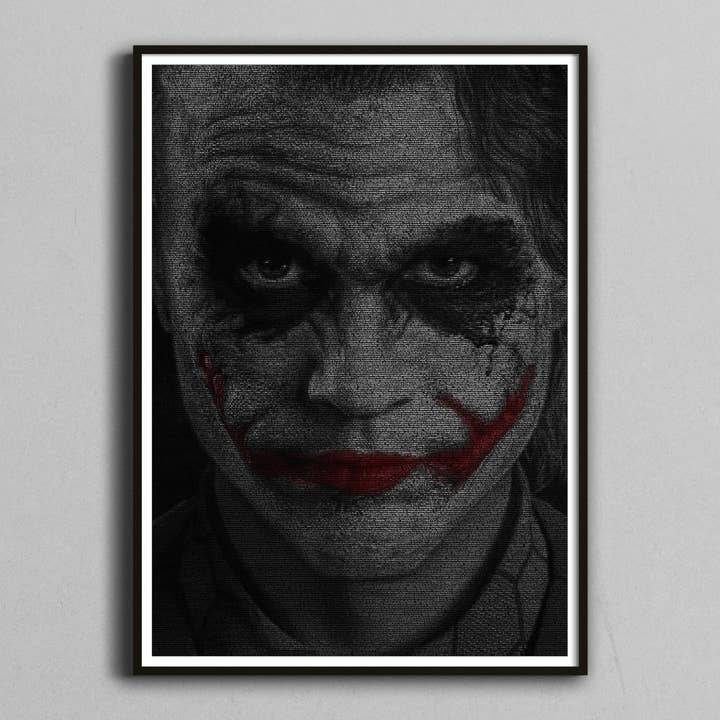 The Joker. The Dark Knight - Screenplay Art Print for wholesale by Robotic Ewe