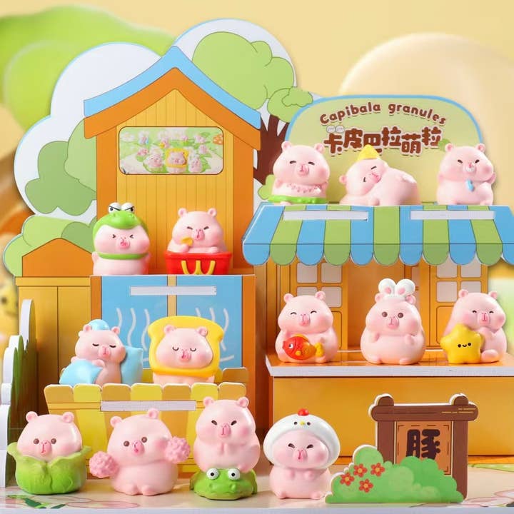 BCmini - Vente Figurine décorative - 71280 Boîte Aveugle Capybara Rose-1227