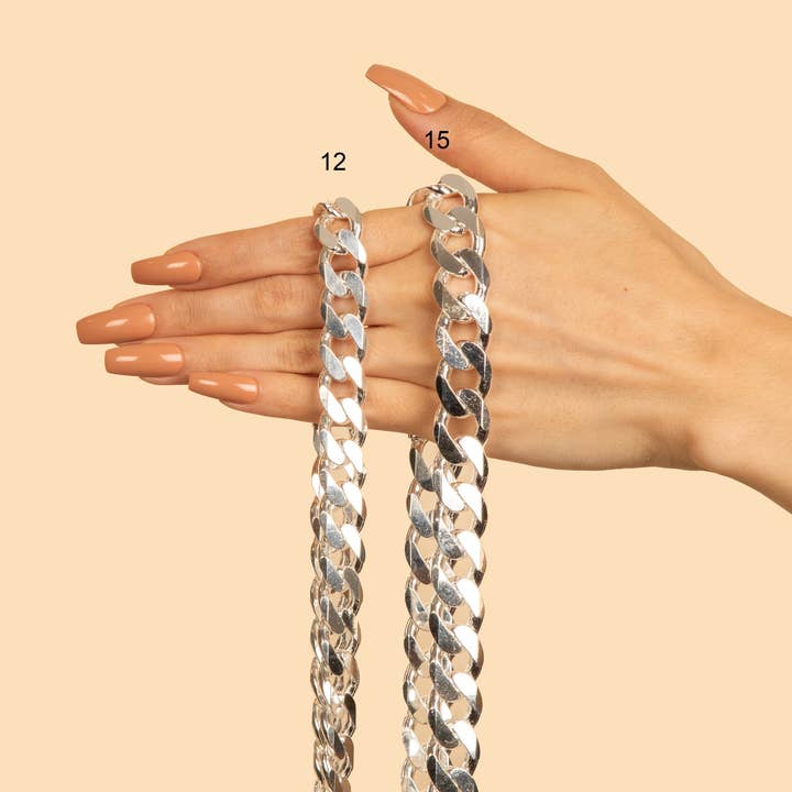 Olive & Chain - Wholesale Link & Chain Necklace - Silver Curb Link Chain Necklace3