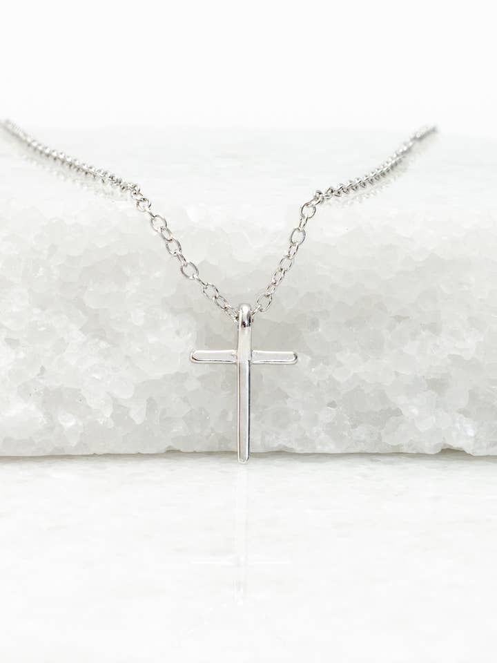 Colar Cruz Clássica em Prata de Lei Fiel por atacado de Starfish Project, Inc