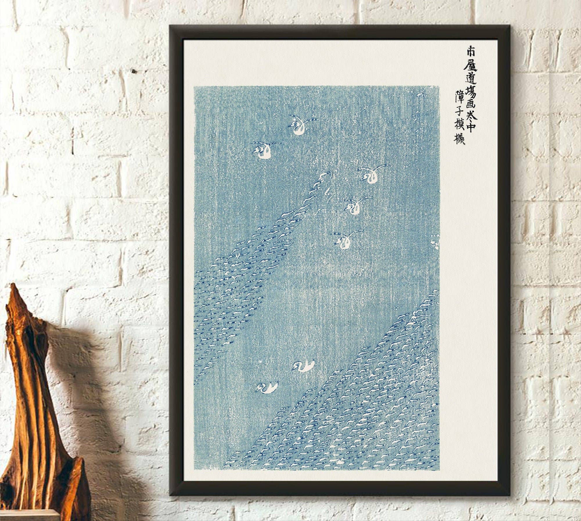 Vintage Wall Graphics - Wholesale Poster - Japanese Woodblock Water Birds Yatsuo no Tsubaki Art Repro0