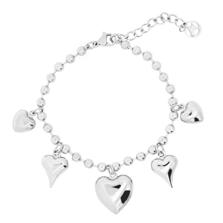AMORINO SRL - Vendita all'ingrosso Braccialetto con ciondolo/pendente - BRACCIALE CON CHARMS CUORE BOMBATO - WQ24704A489