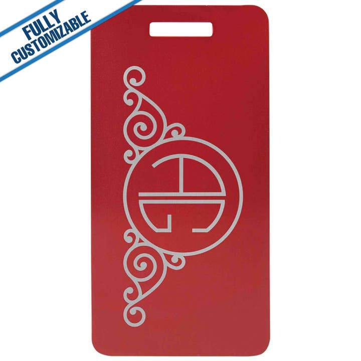 GiftWorksPlus - Wholesale Luggage Tag - 2x3.875 Engraved Aluminum Luggage Tag - Fully Customizable1