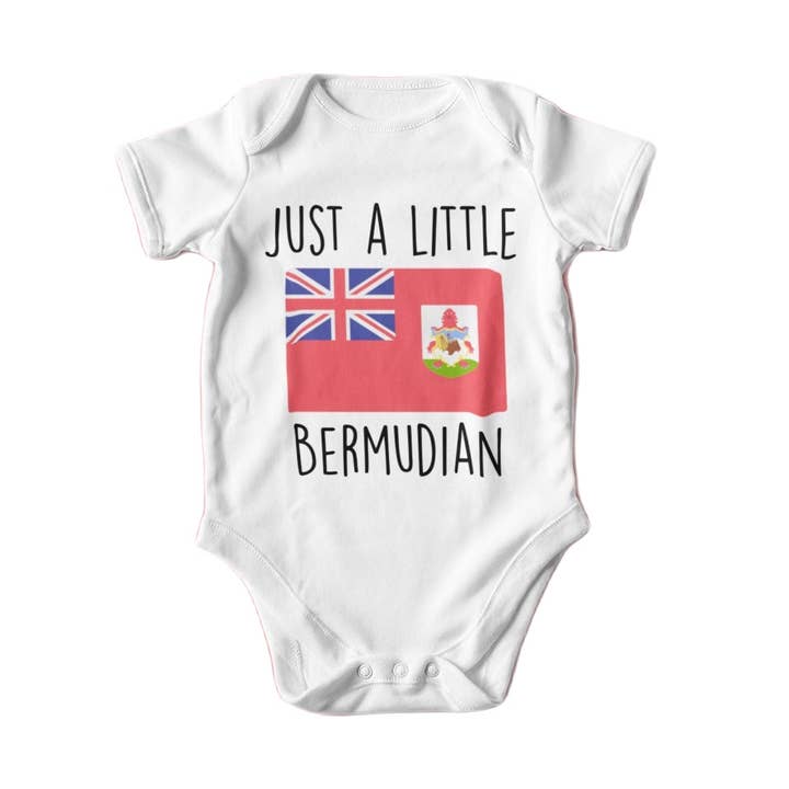Bermuda - Baby Boy Girl Clothes Infant Bodysuit Funny Cute Newborn for wholesale by North Fork Forager LLC