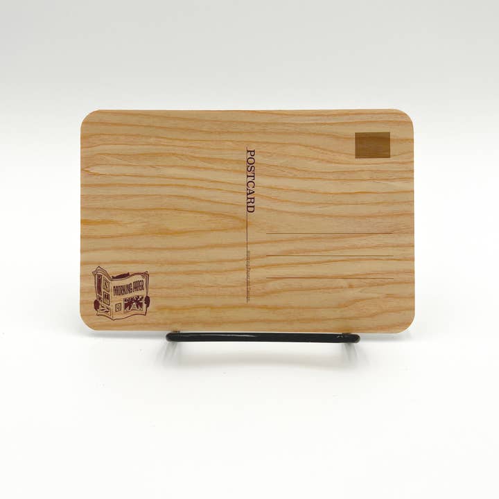 Morning Paper dot Design - Wholesale Postcard - Cave and tree on aspen or red cedar wood postcard3