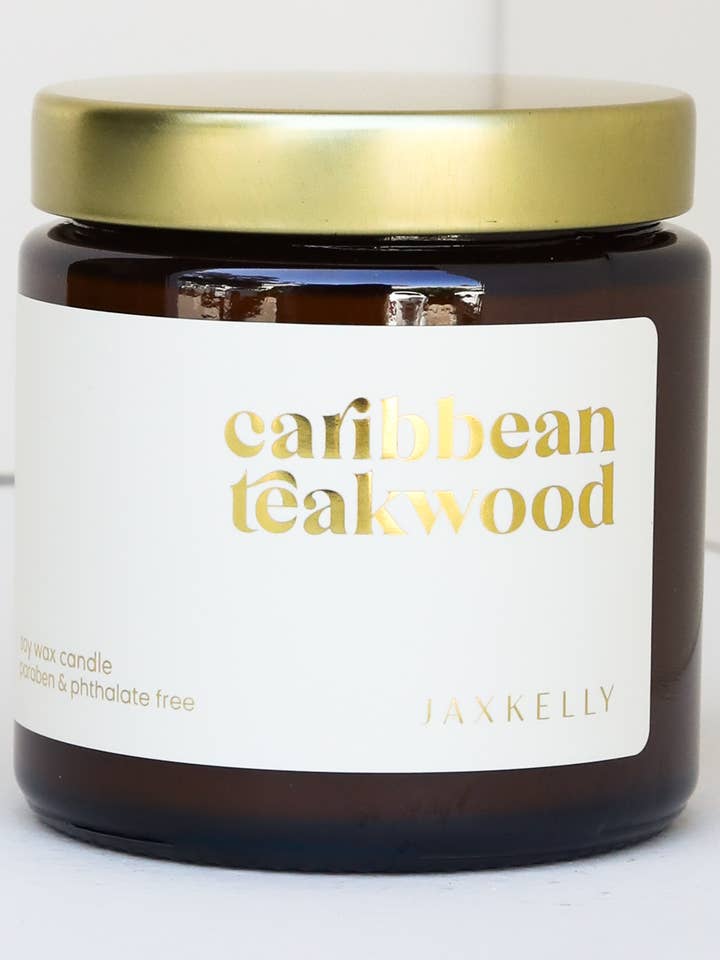 4oz - Caribbean Teakwood Candles - Amber for wholesale by JaxKelly Candles
