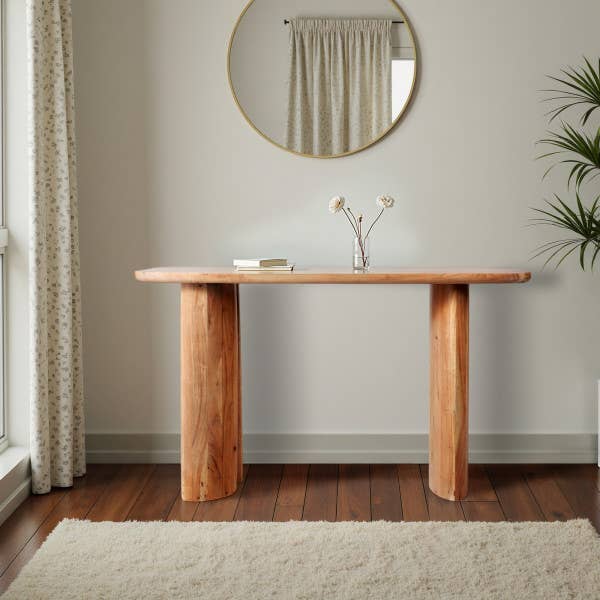 Sagebrook Home - Wholesale Console Table - Wood Rounded Edge Curved Leg Console Table - Brown, 30 in.