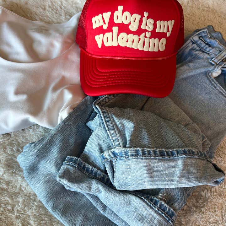 Malibu and Mint - Vendita all'ingrosso Cappellino da camionista - Donna - Cappello per San Valentino My Dog is My Valentine