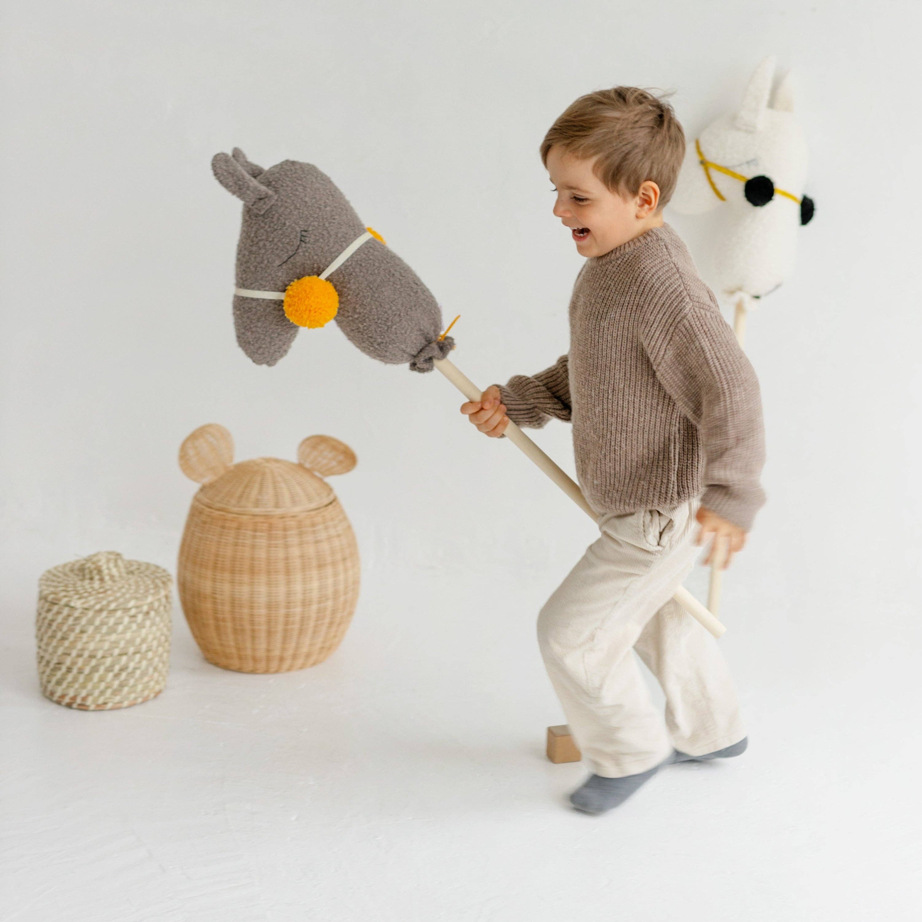 MINICAMP - Wholesale Stuffed/Plush Toy - Kids & Baby - MINICAMP Handmade Llama Alpaca Hobby Horse Stick Toy from Boucle in Grey4