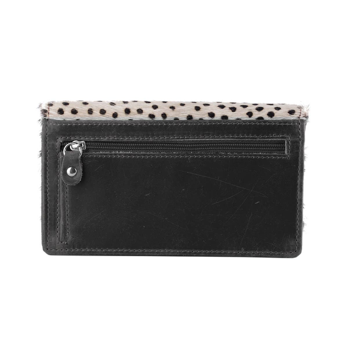 Arrigo - Wholesale Wallet - Women's - Leather Ladies Wallet RFID Black Leather Animal Print Fur23