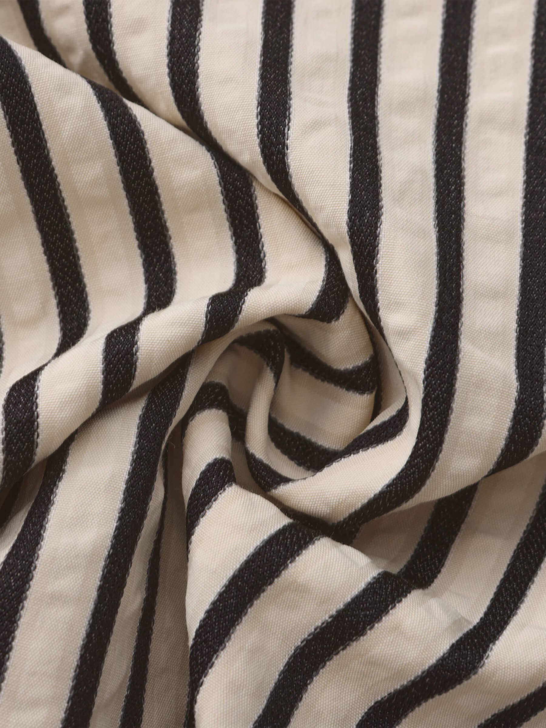 Beige Elastic Waist Striped Straight Trousers for wholesale on Faire9