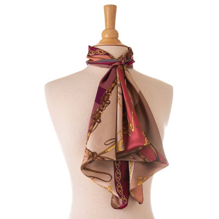 Elizabetta Made in Italy USA - Wholesale Scarf - Women's - Gabriella - Hand Rolled Silk Foulard - Rosewood8