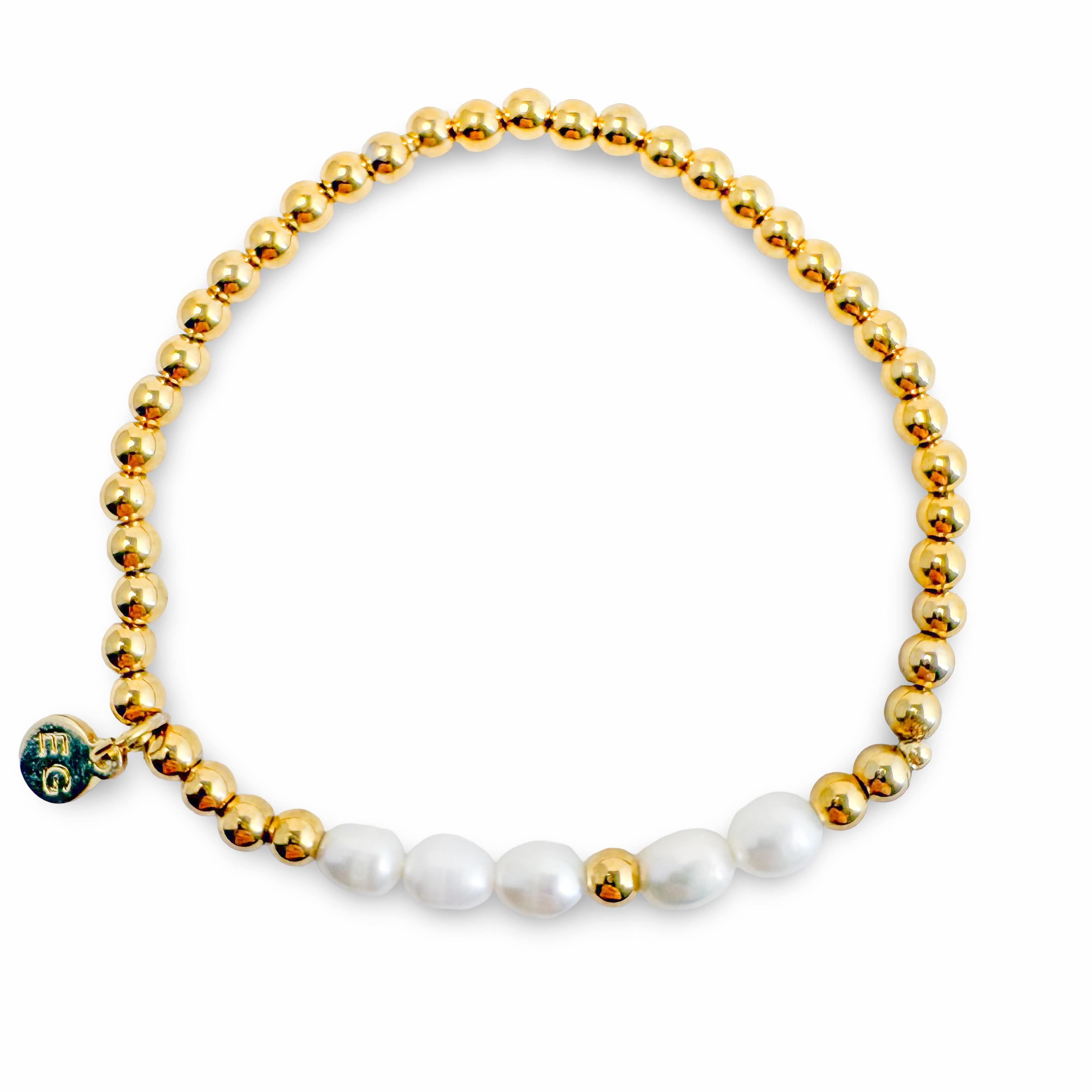 ETHICGOODS - Wholesale Beaded Bracelet - Morse Code Pearl & Gold Waterproof Beaded Bracelet | LOVE2