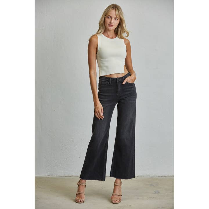 STRETCH SUPER HIGH RISE WIDE LEG for wholesale by Mica Denim