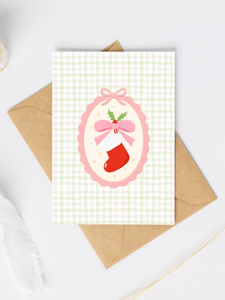 Cute Christmas Stocking Card for wholesale by Fleurs on Sunday