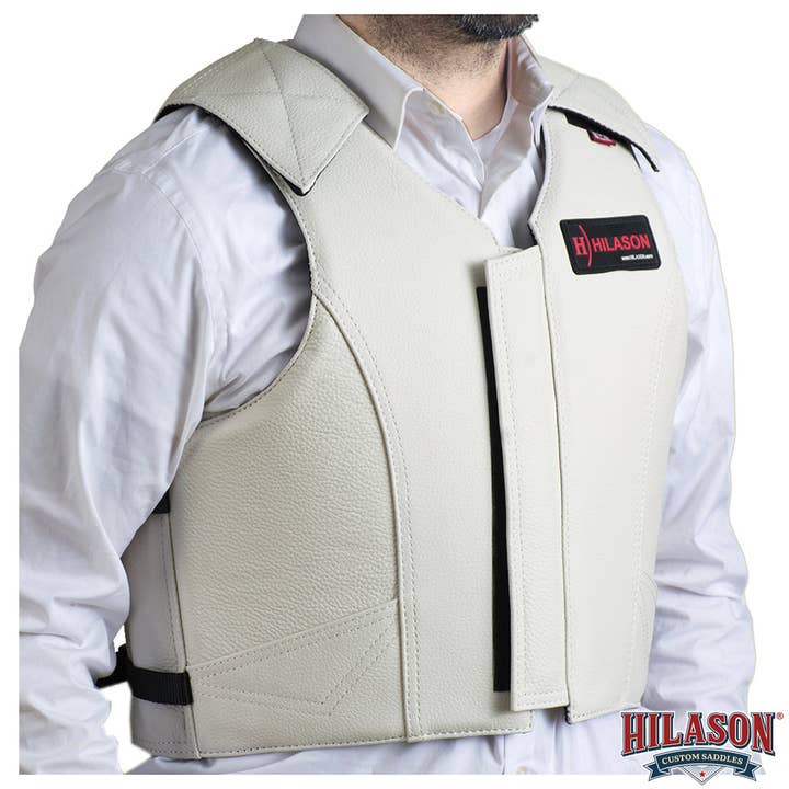 HILASON - Wholesale Horseback Riding Gear - HILASON Western Horse Bull Riding Safety Leather Protective Vest & Rodeo Chaps Combo5