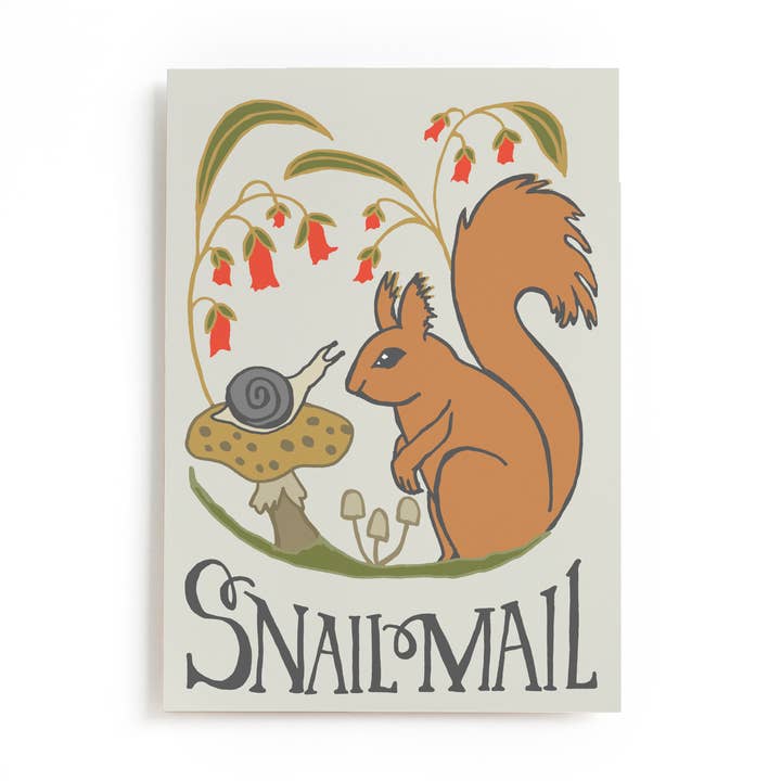 Snail Mail Forest Animal Postcard for wholesale by Peppercorn Paper