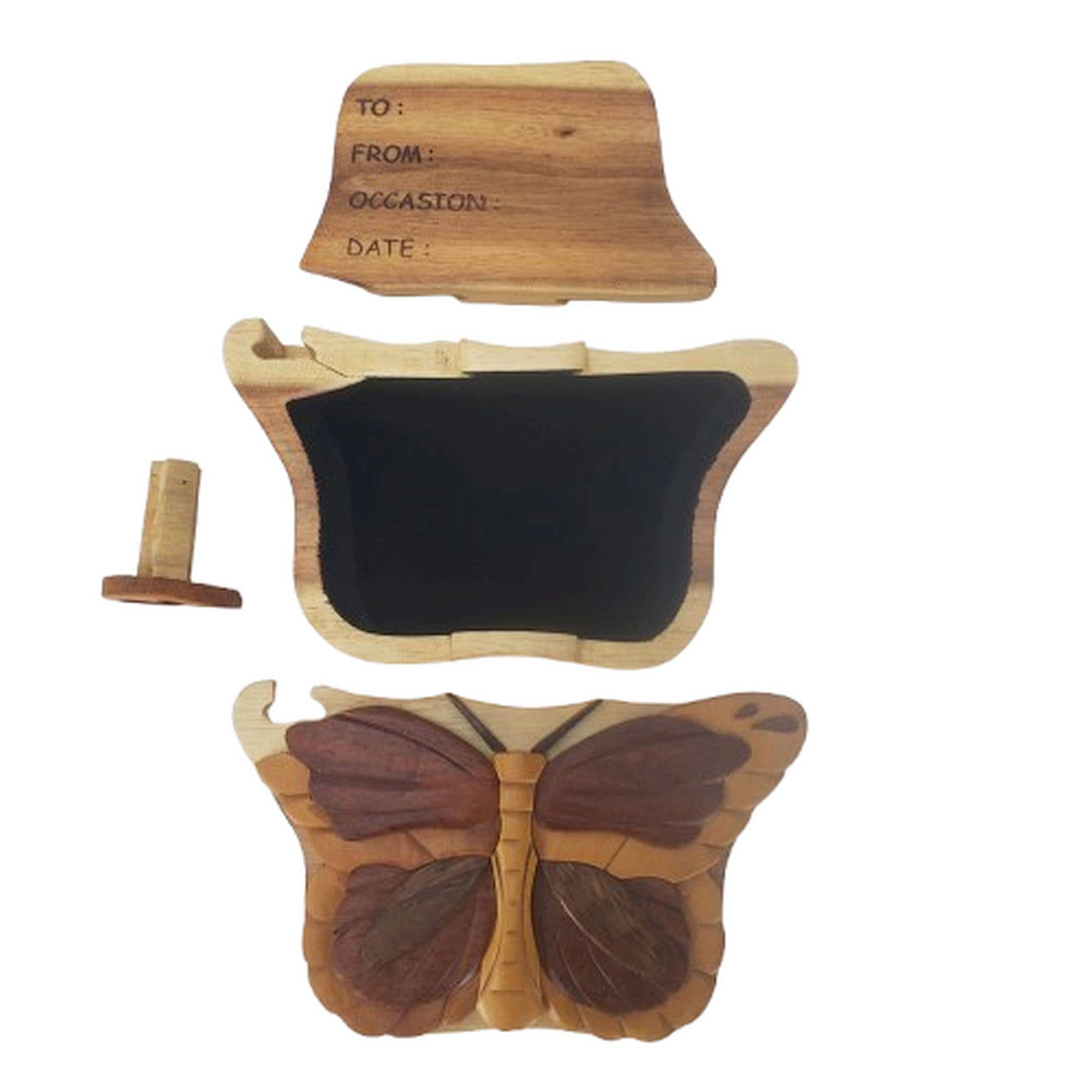 Carver Dan's – wholesale Decorative box – Wild Butterfly - Carver Dan's, hand-crafted gift box.
5