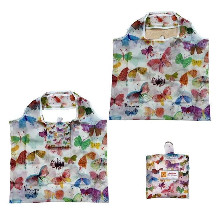 ArtSHINE - Wholesale Grocery/Shopping Bag - Eco Foldable - Butterfly Garden by Vinaya Muralidharan