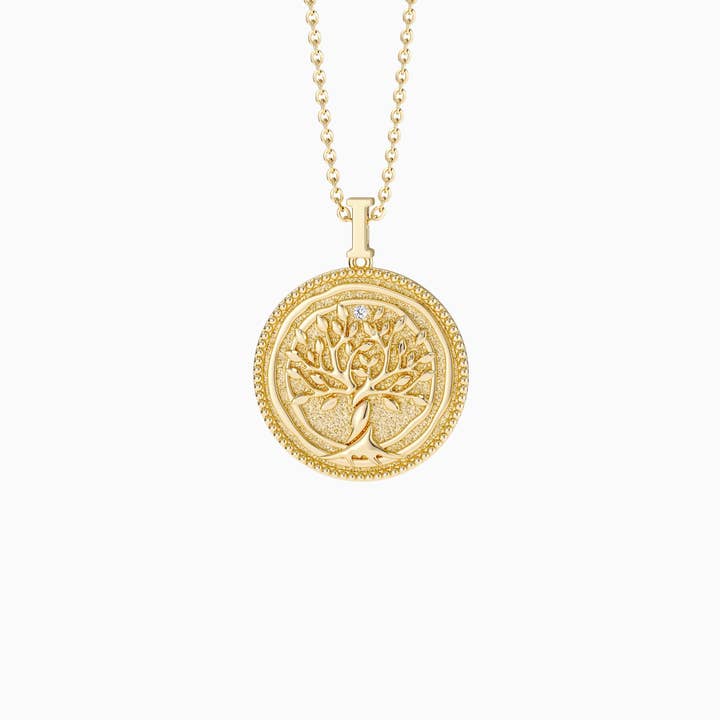 Promised Land Tree of Life Medallion Necklace for wholesale by Vanimy Jewelry