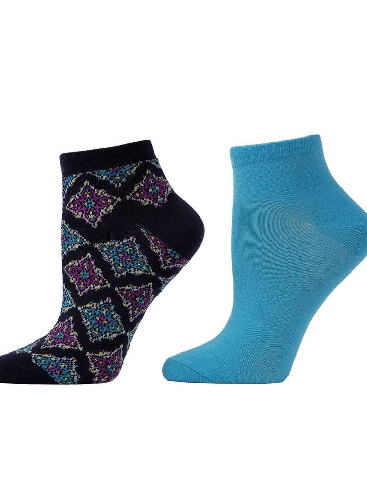Chaussettes courtes Natori Bohemian Florals, lot de 2 pour la vente par Infinity Classics International Inc.