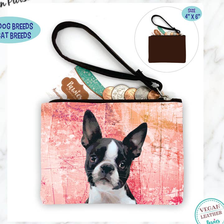 Boston Terrier BlackCoin Portemonnee • Vloerdisplay optioneel voor wholesale door pawies