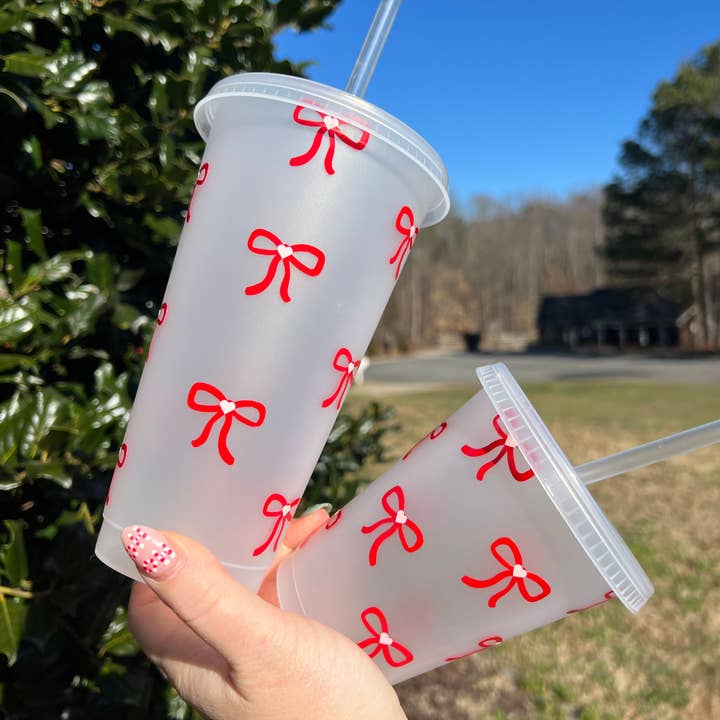 Hjärta Båge Kall Kopp | Alla hjärtans dag Iskaffekopp | Alla hjärtans dag för wholesale av Simple Sweet Love