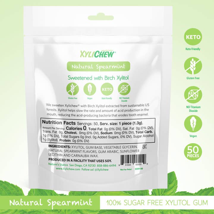 Xylichew - Wholesale Chewing gum - Xylichew Spearmint Gum Bags- 50 ct.1