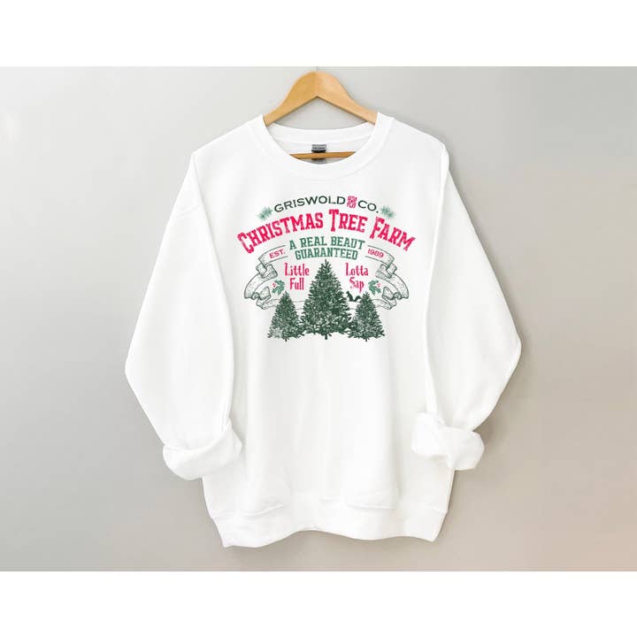 Griswold Christmas Holiday Tree Farm sweatshirt met ronde hals voor wholesale door Rags Revived