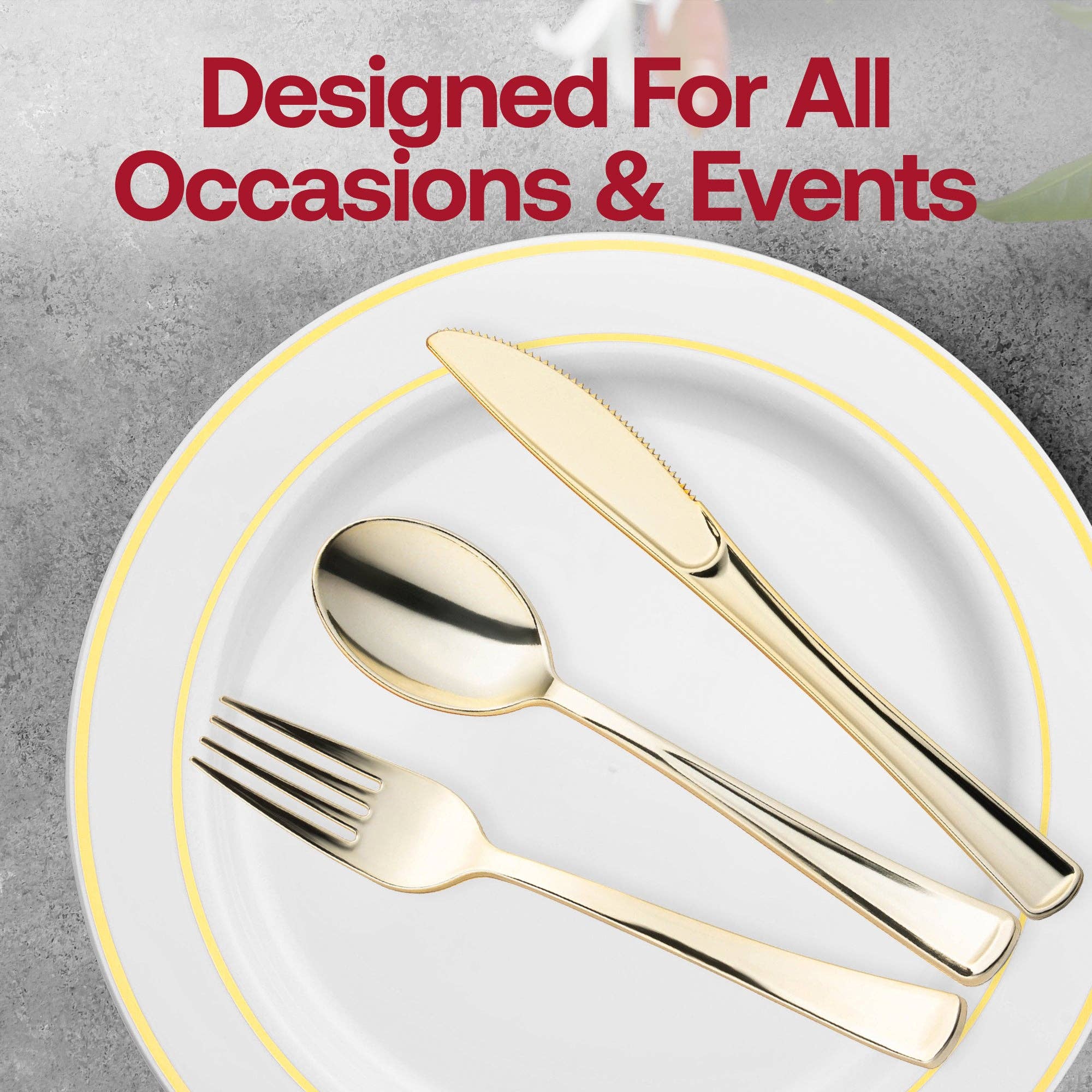 Smarty had a Party - Wholesale Assorted Cutlery Set - Gold Classic Cutlery Plastic Silverware Set - 120 Guests5