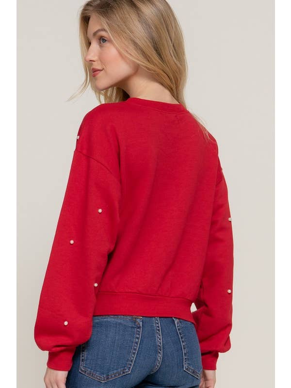 Vanilla Monkey - Wholesale Sweatshirt - Women's - Long Slv Pearl Stud Detail Sweatshirt2