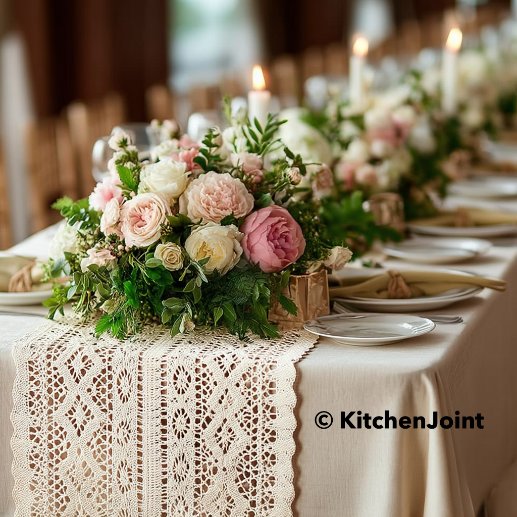 kitchenjoint – wholesale Table runner – Crochet Lace Table Runner – Handmade Boho Elegance | Neutral6
