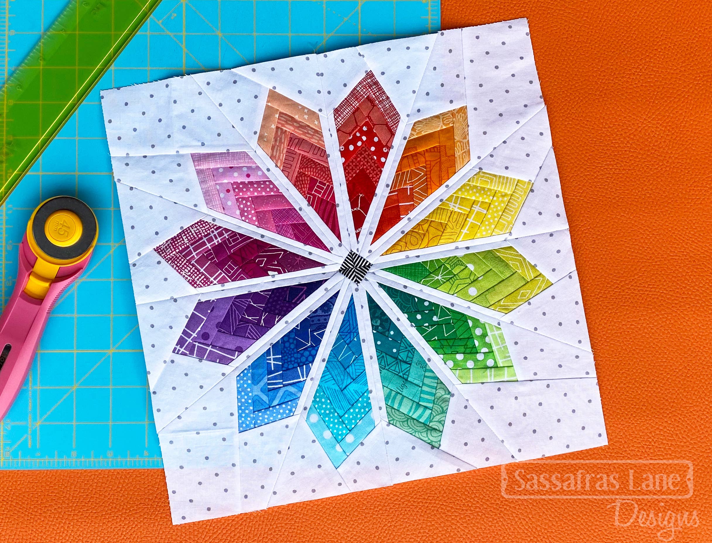 Sassafras Lane Designs - Wholesale Craft Sewing Kit - Colorburst Quilt Block1