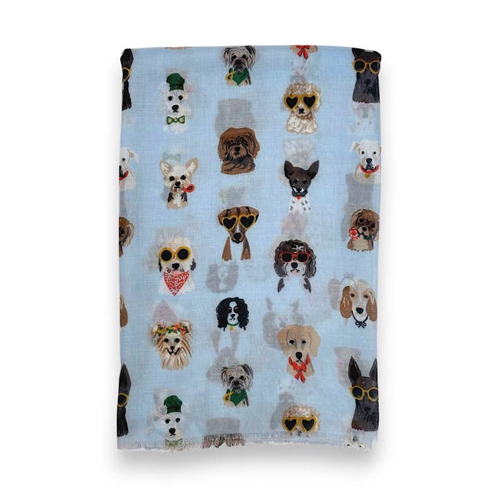 Lili Scarves - Wholesale Scarf - Women's - Summer Dogs Wearing Accessories Print Scarf6
