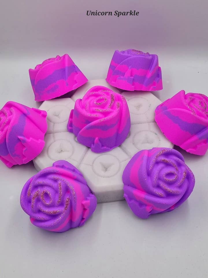 Roses flowers bath bombs unicorn sparkle for wholesale by Glamfizz