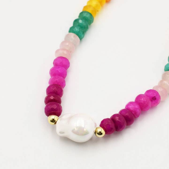 Colorful Gemstone with Pearl for wholesale by Treasure Jewels Inc.