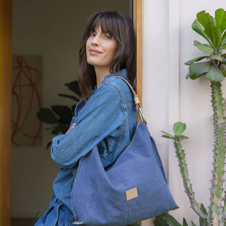 Hana Canvas Hobo Bag in Horizon for wholesale on Faire