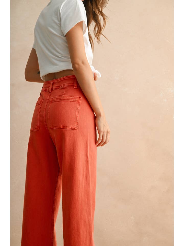 MIOU MUSE - Wholesale Jeans - Women's - MMP623 STRAIGHT WIDE LEG DENIM PANTS