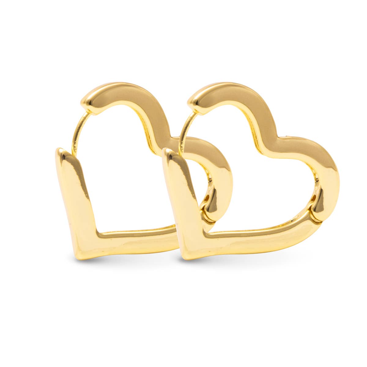 Amanda Blu - Vente Créoles - Sara Boucles d'oreilles cœur poli | Collection Métaux Précieux0