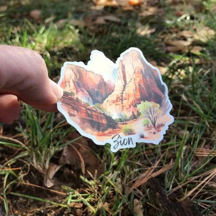 National Parks and Beyond - Wholesale Phone & Laptop Stickers - Zion National Park - Utah's Big 5 Watercolor 3" Sticker