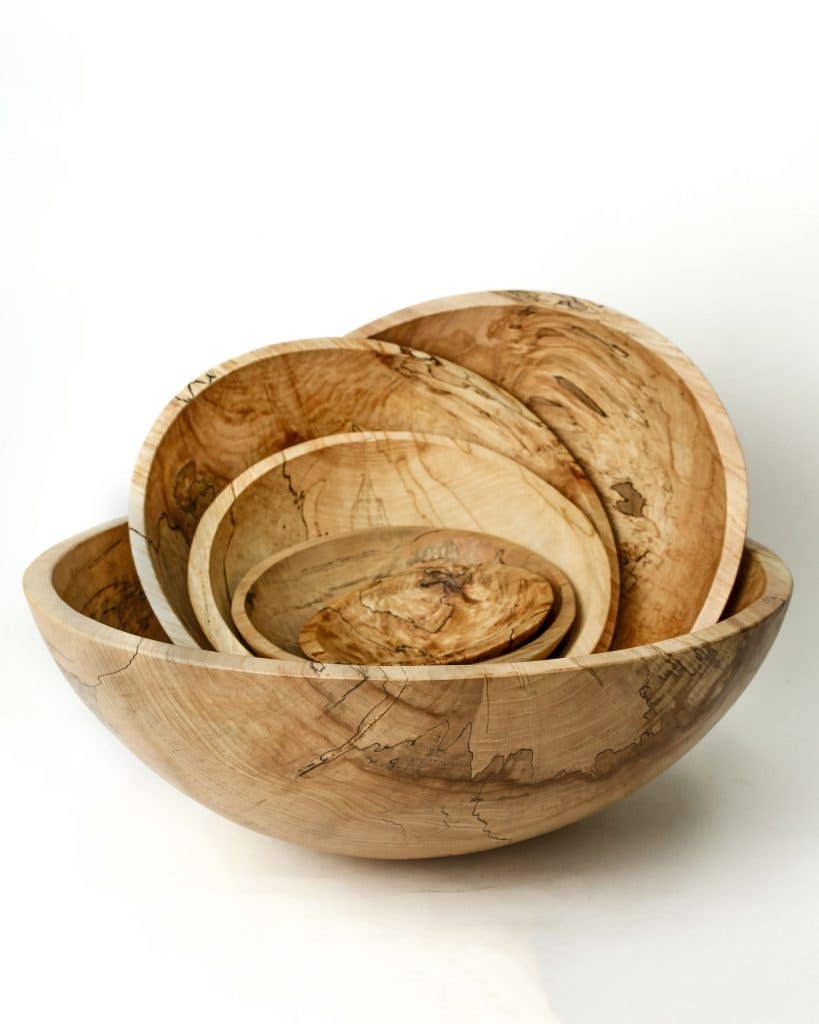 Petermans Boards and Bowls Inc. - Wholesale Serve Bowl - 15" SPALTED/AMBROSIA MAPLE ROUND BOWL4