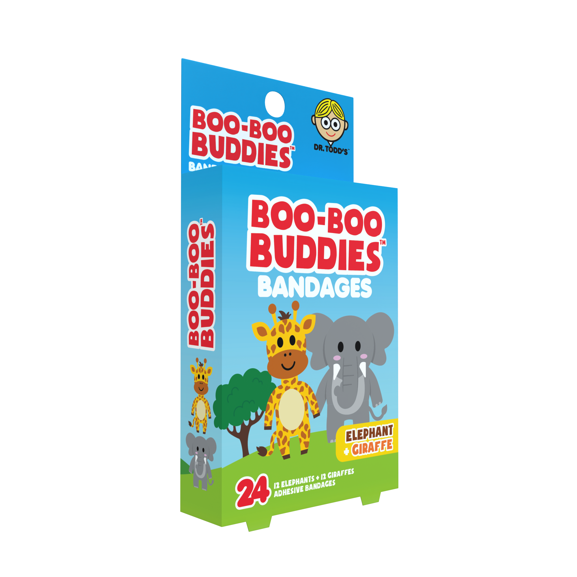 Boo Boo Buddies – wholesale Plåster/bandage – Barnplåster – Elefant + Giraff (24 stycken, Latexfri)6