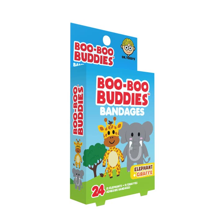 Boo Boo Buddies – wholesale Plåster/bandage – Barnplåster – Elefant + Giraff (24 stycken, Latexfri)6
