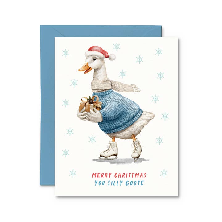 Merry Christmas You Silly Goose Funny Christmas Card for wholesale by Pretty by Her