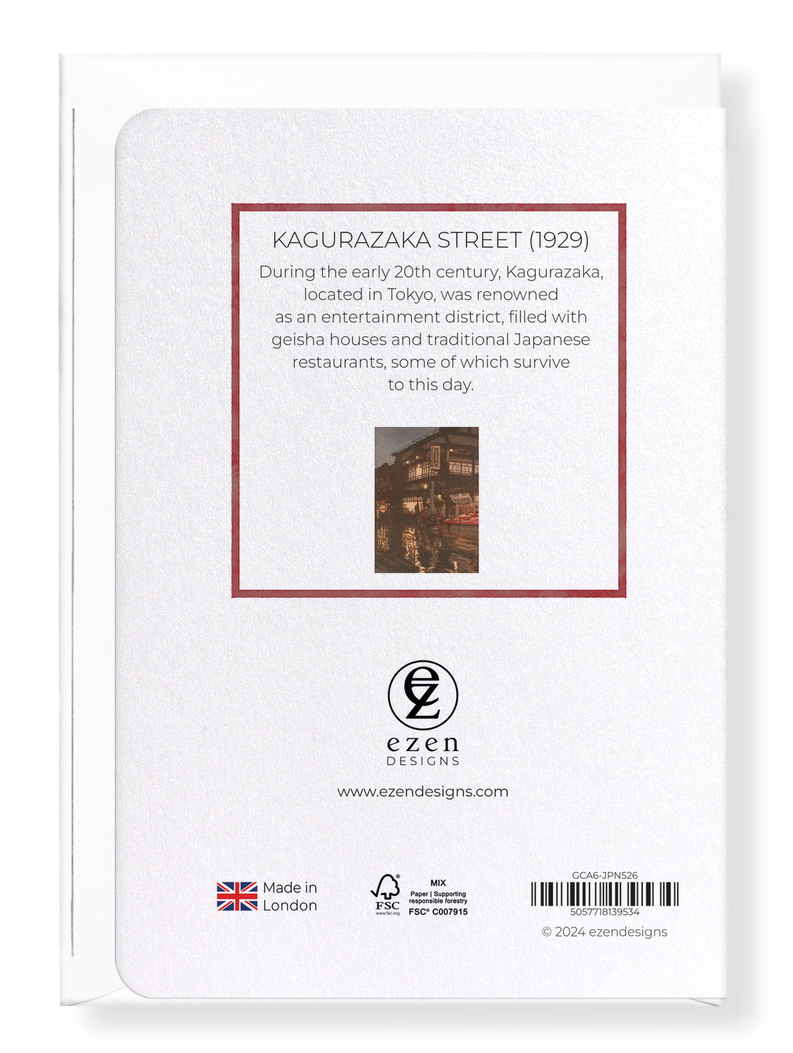 Ezen Trade – wholesale Everyday greeting card – KAGURAZAKA STREET (1929): Japanese Greeting Card1