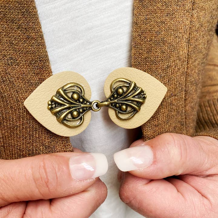 KardiKlips - Venta al por mayor Broche - Mujer - Pinzas para cinturón de vestir, de piel, estilo boho-vintage5