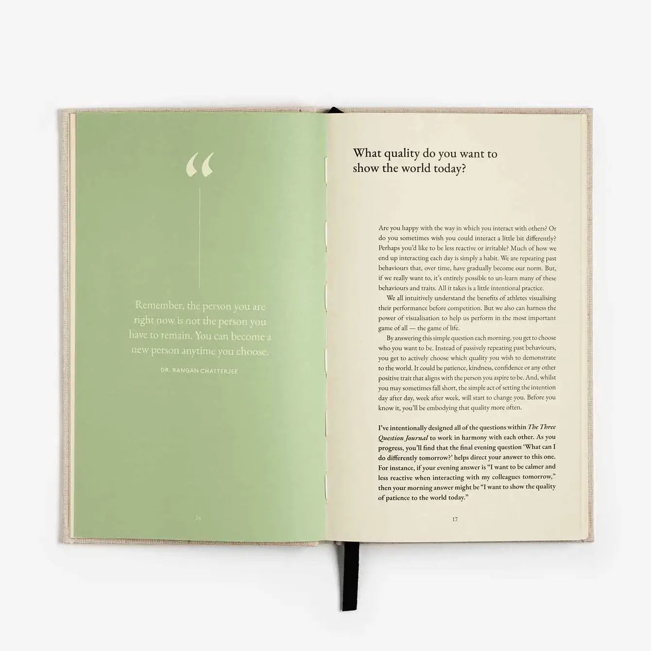 Intelligent Change - Wholesale Journal/Diary - The Three Question Journal Linen - Daily Guided Wellbeing4