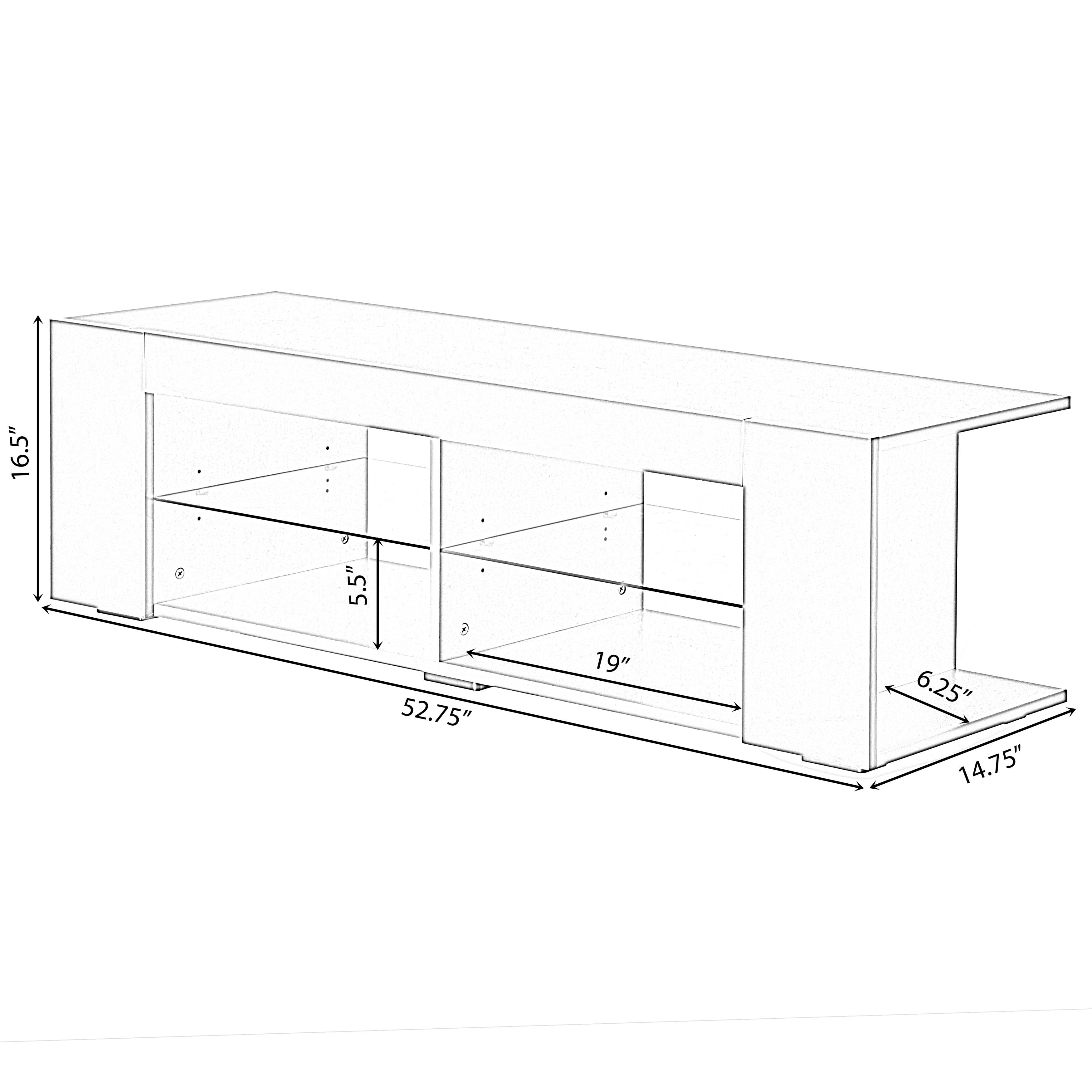 Quickway Imports - Vendita all'ingrosso Consolle - Mobile TV con luci LED e mensole in vetro5