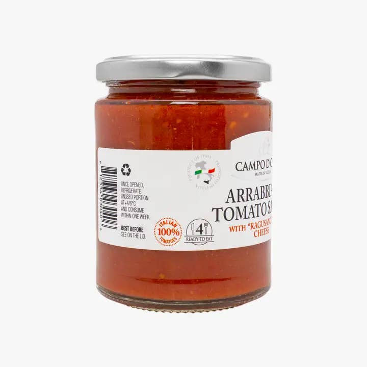 Campo d'Oro - Wholesale Pasta Sauce - Arrabbiata Pasta Sauce with Ragusano PDO Cheese 10.6 oz1